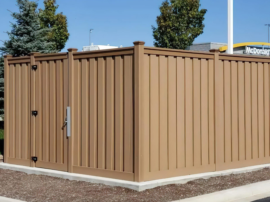 Commercial trex Fence installation for the Raleigh-Durham North Carolina area.