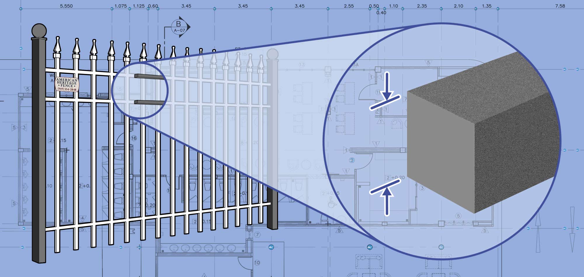 Raleigh-Durham North Carolina Commercial Ornamental Steel fence Rails installation company