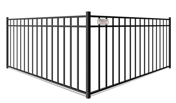 3 rail flat top commercial ornamental iron fence contractor in Raleigh-Durham North Carolina