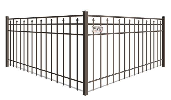 Alternating picket commercial ornamental iron fence in Raleigh-Durham North Carolina