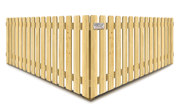 Dog ear wood picket fence Raleigh-Durham North Carolina