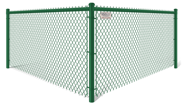 Green PVC-Coated chain link fence contractor in Raleigh-Durham North Carolina