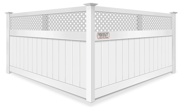 Decorative lattice top vinyl fence company in Raleigh-Durham North Carolina