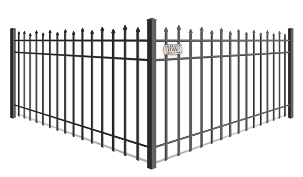 Alternating picket commercial aluminum fence - Raleigh-Durham North Carolina