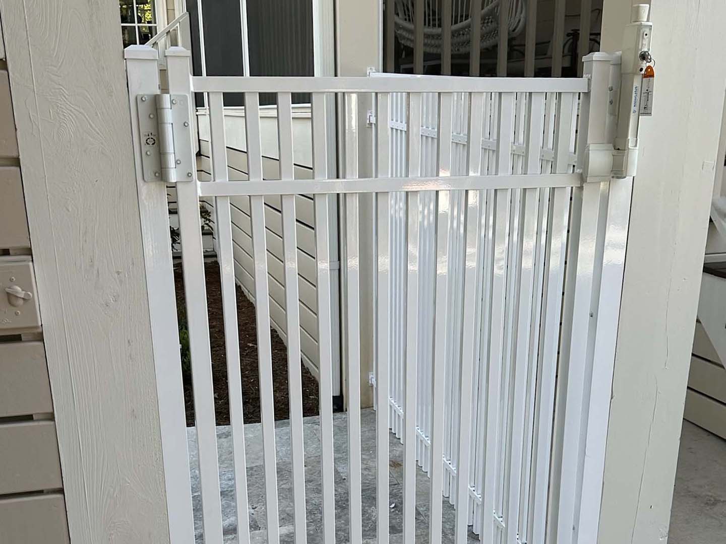 Fence with White Aluminum Closed Top Fence for Residential Properties in Raleigh-Durham NC in Raleigh-Durham North Carolina