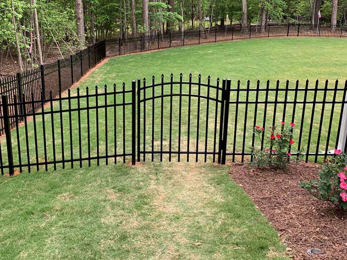 Fence with Residential 3 Rail Spear Top Aluminum Fence Installation Company in Raleigh-Durham North Carolina in Raleigh-Durham North Carolina