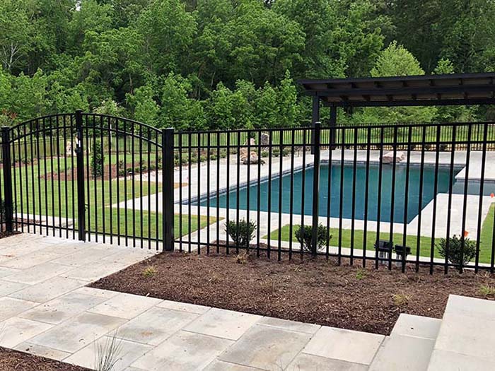 Fence with Raleigh-Durham North Carolina 3 Rail Aluminum Pool Fence Installation Company in Raleigh-Durham North Carolina