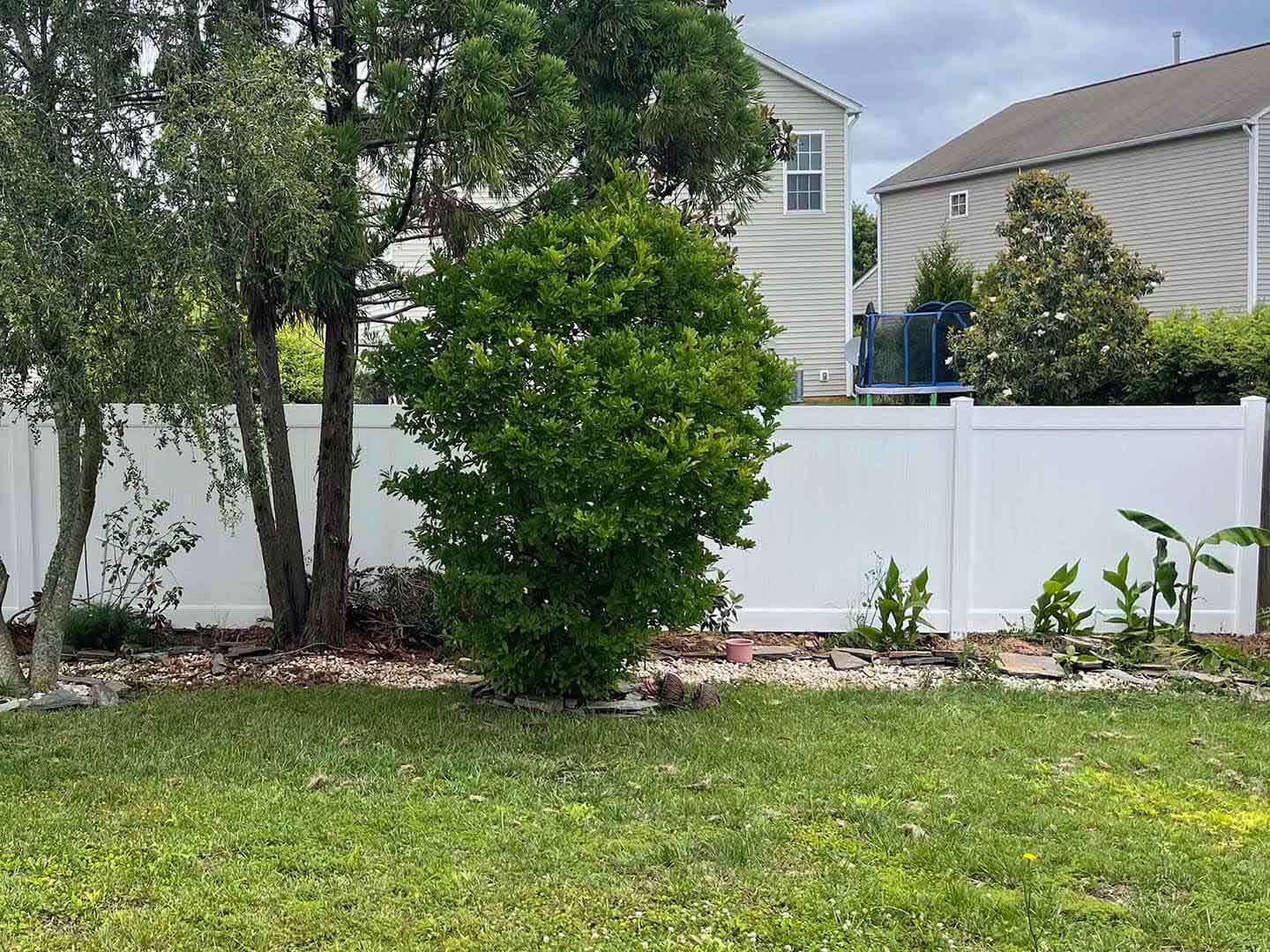 Fence with White Full Privacy Vinyl Fence Installation Company in Raleigh-Durham North Carolina in Raleigh-Durham North Carolina