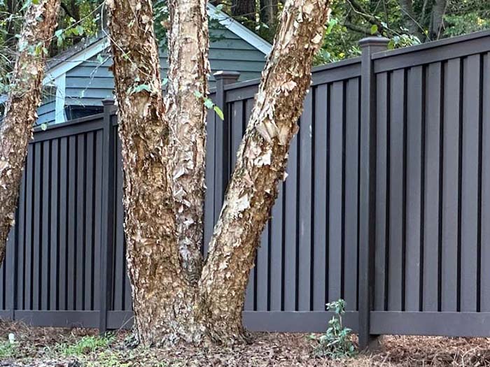 Fence with Raleigh-Durham North Carolina Brown Privacy Vinyl Fence Installation Company in Raleigh-Durham North Carolina