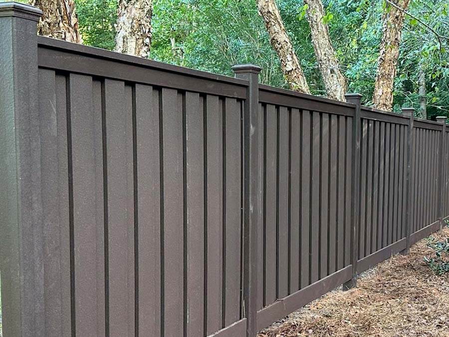 Fence with Brown Full Privacy Vinyl Fence for Residential Properties in Raleigh-Durham NC in Raleigh-Durham North Carolina