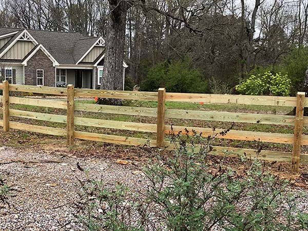 Fence with Residential Post and Rail Wood Fence Installation Company in Raleigh-Durham North Carolina in Raleigh-Durham North Carolina